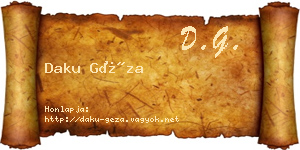 Daku Géza névjegykártya