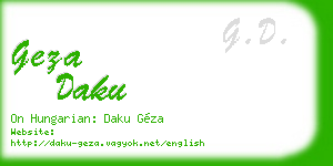 geza daku business card